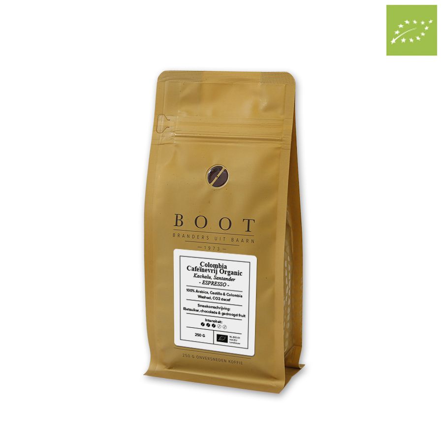 Boot Colombia Cafeïnevrij Organic Espresso 250 gr